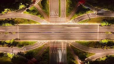 4k航拍城市夜景高架桥车流延时风光视频的预览图